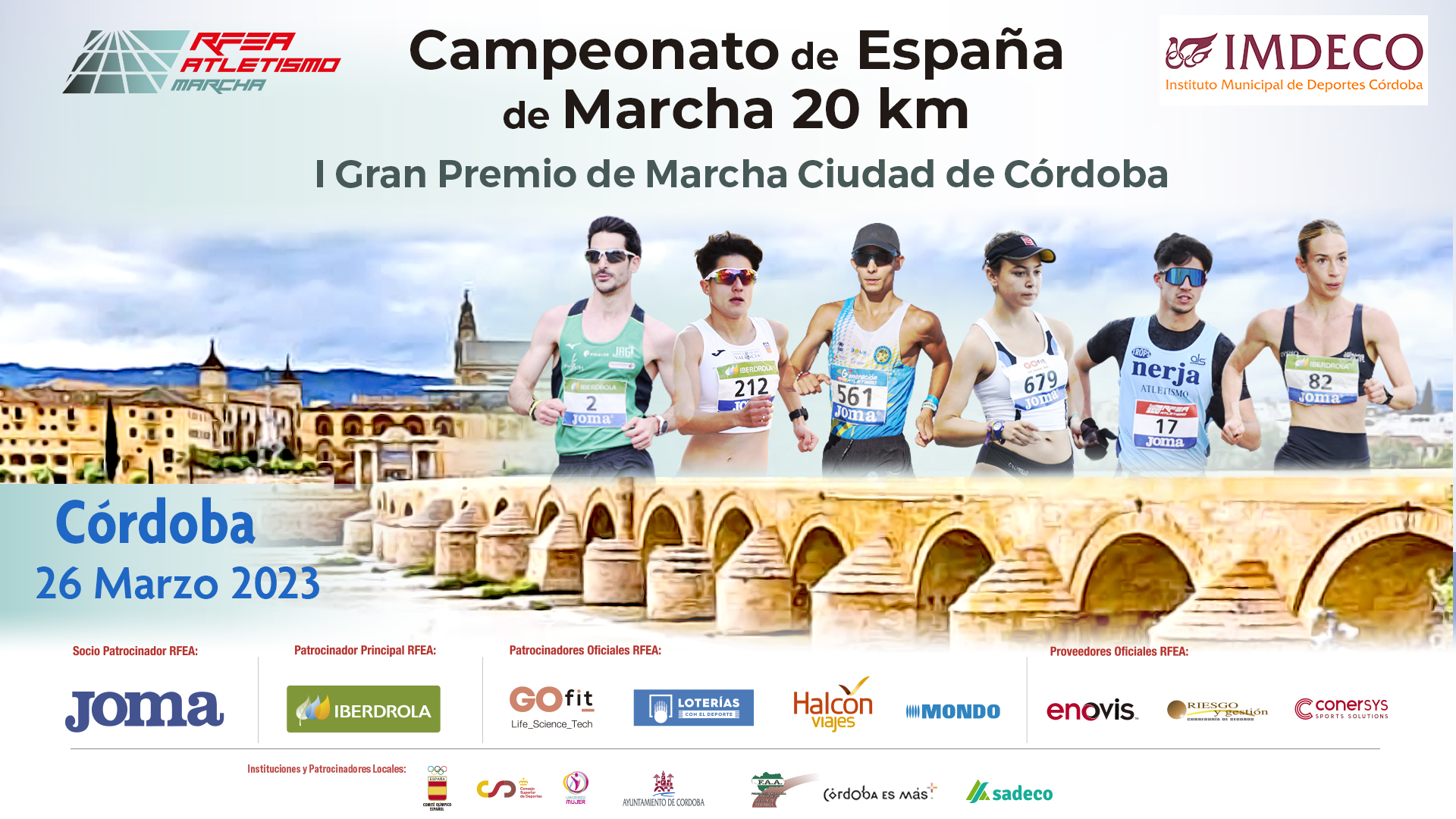 cartel oficial del Campeonato de España de Marcha 20 km Absoluto, Sub-23 y Master (Hombres y Mujeres)	