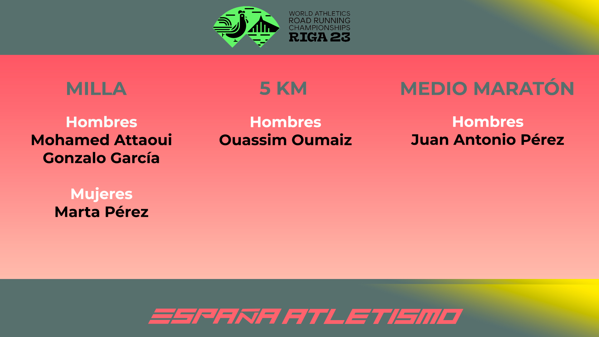 España Atletismo Mundial en ruta Riga
