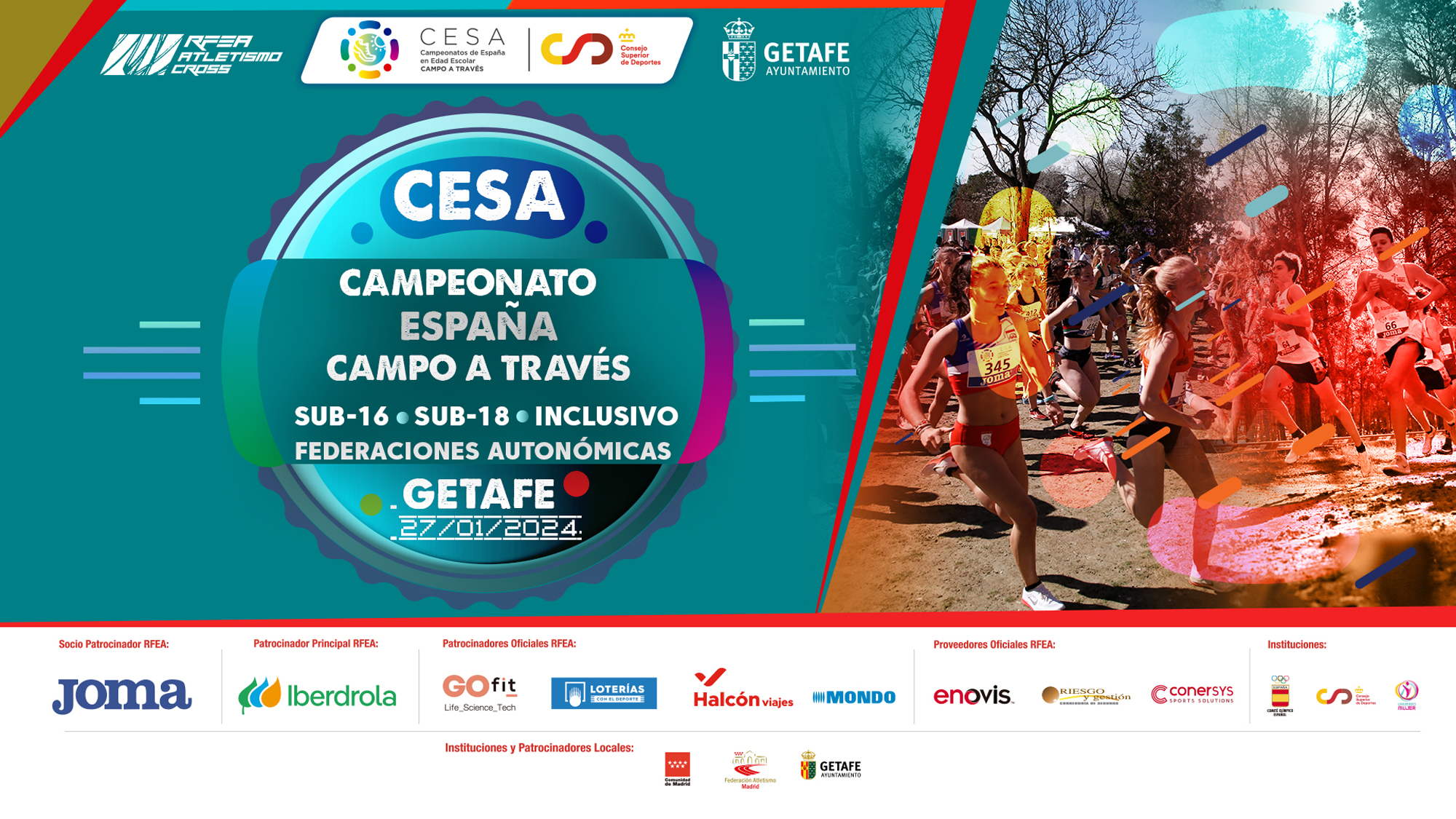 cartel Campeonato de España Selecciones Autonómicas Sub-16 Sub-18 e inclusivo Cross