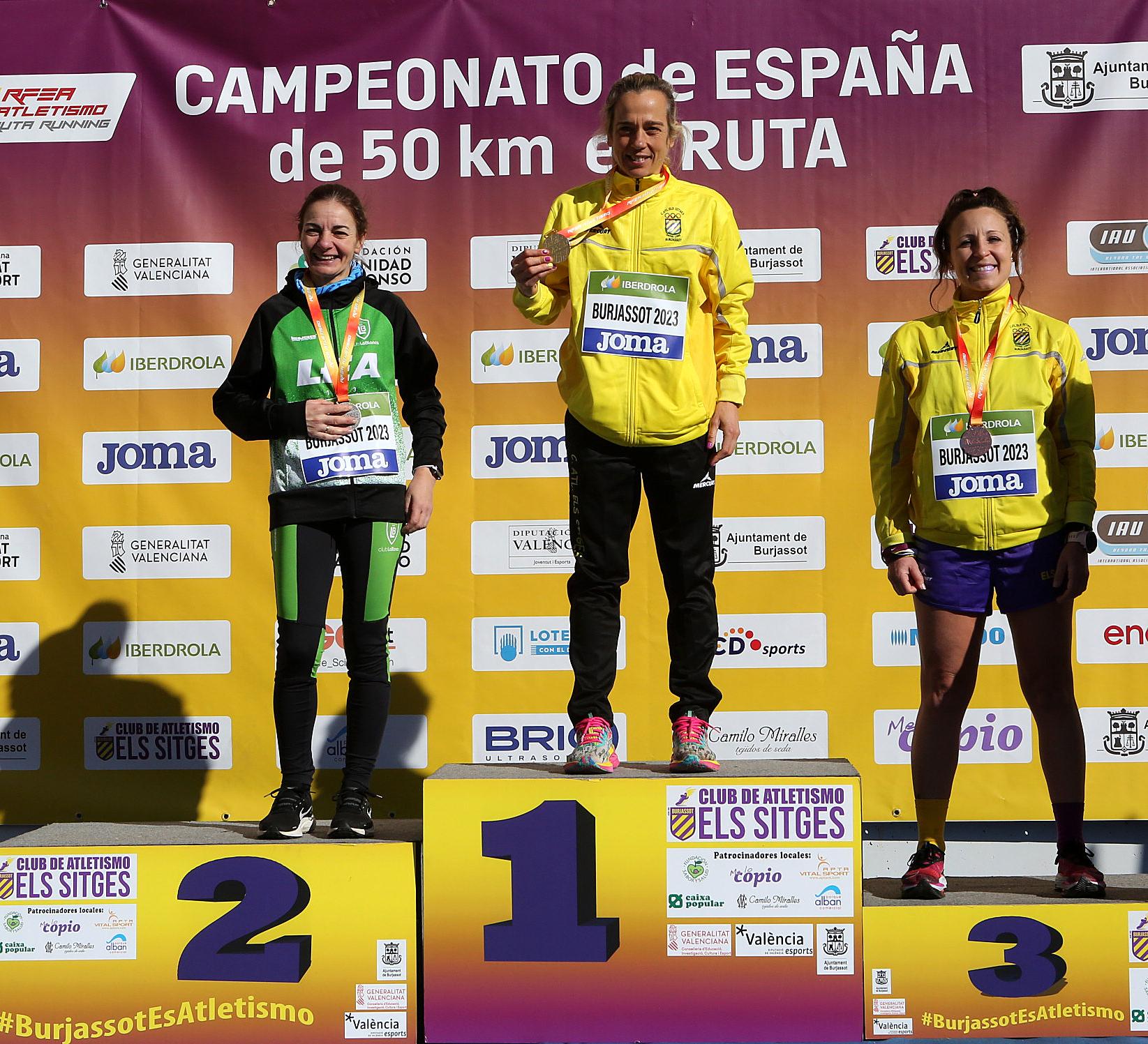 Podio femenino 50 km Burjassot 2023