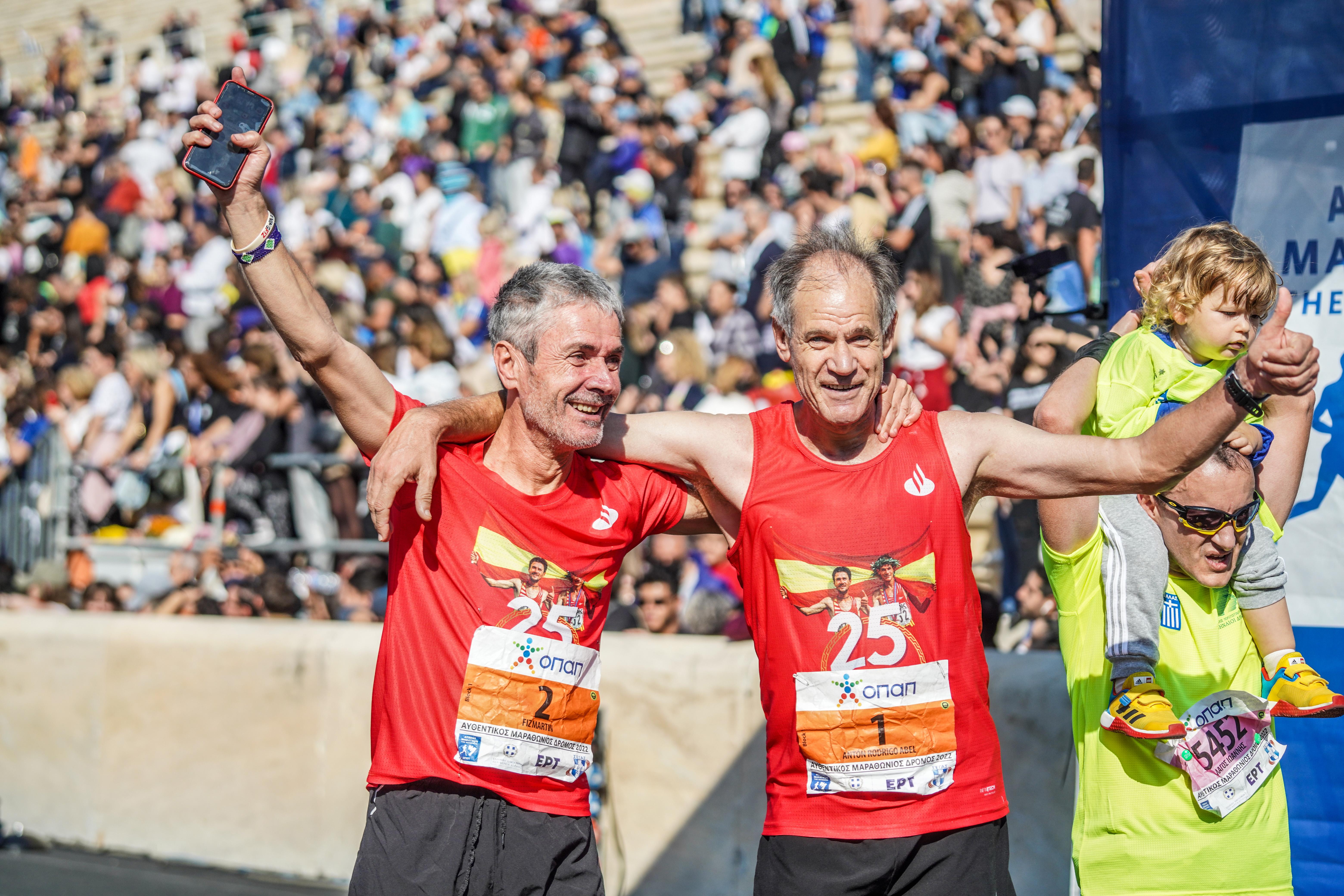 Martín Fiz y Abel Antón, en Atenas