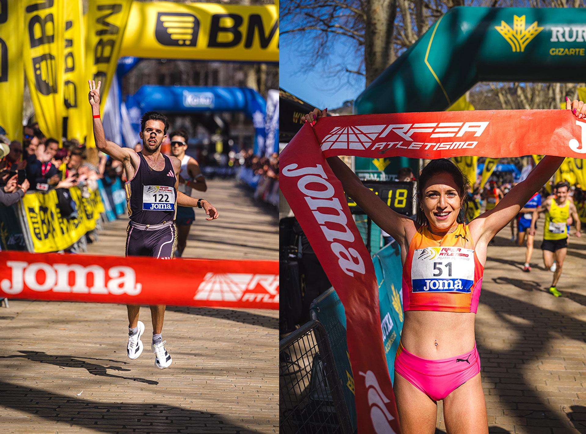 Jesús Ramos y Carla Gallardo campeones 10km