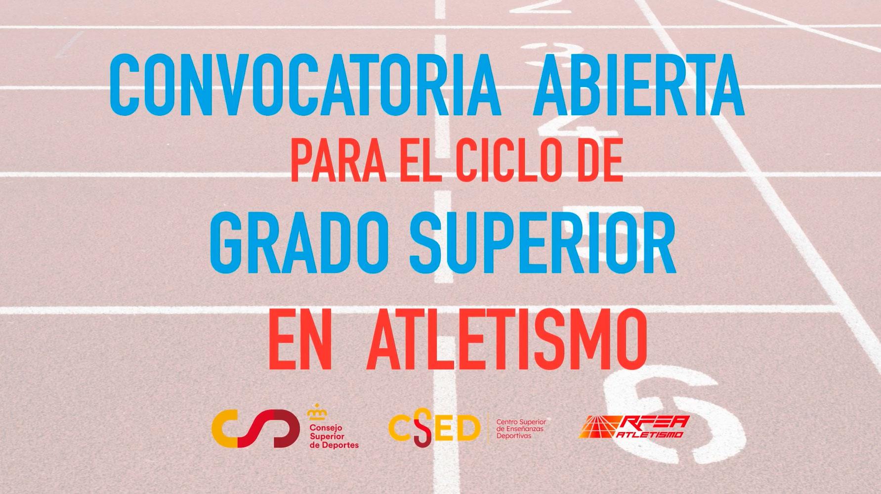 Convocatoria abierta Ciclo Grado Superior Atletismo