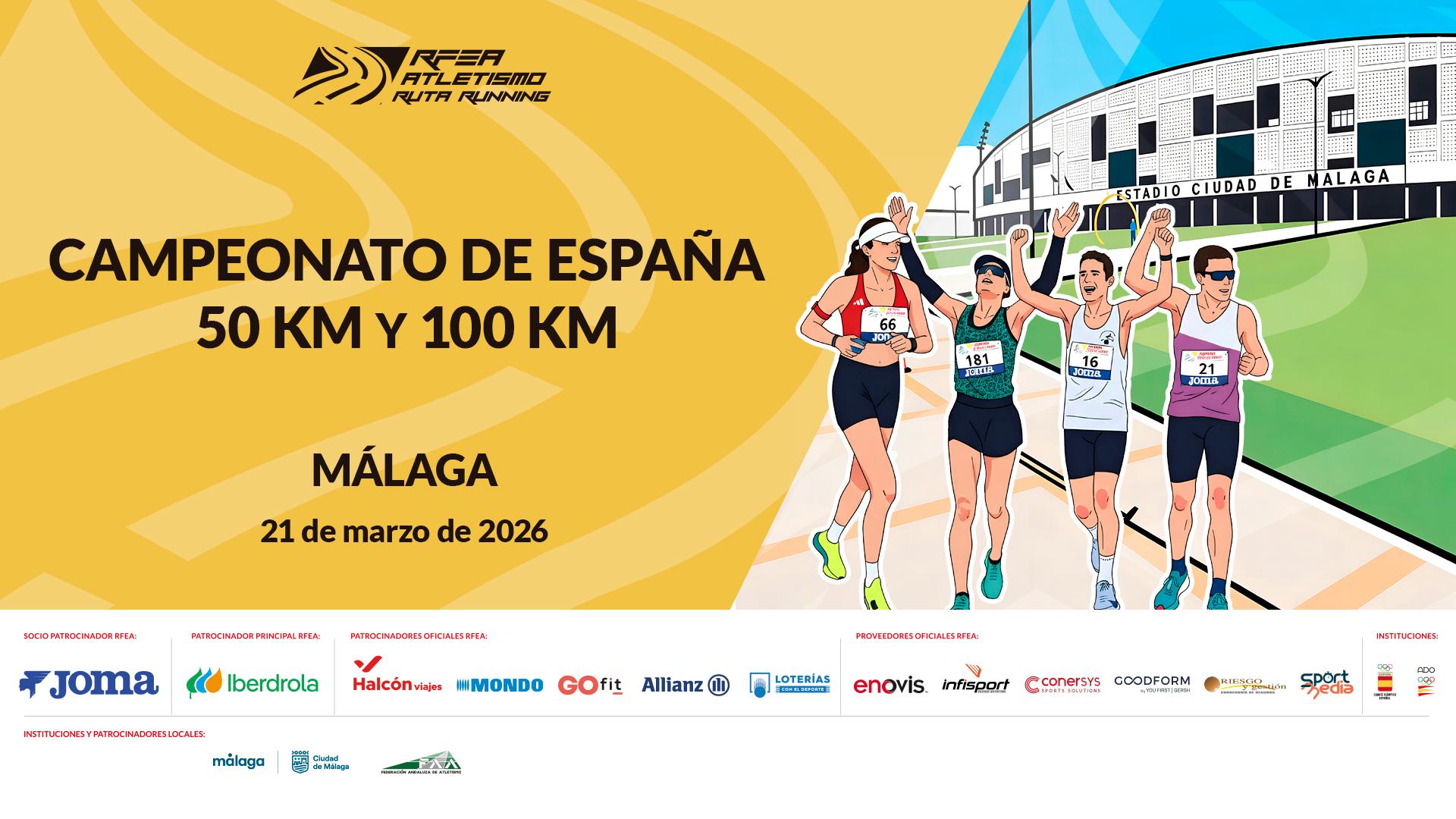 cartel Cto ESP 50 km 100km Malaga 2026