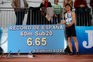 Jorge Hernández, récord de España sub20 de 60 m