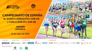Campeonato de España 10.000 m (Absoluto y Sub-23) y 5000m (Sub-20 y Sub-18) - Mahón